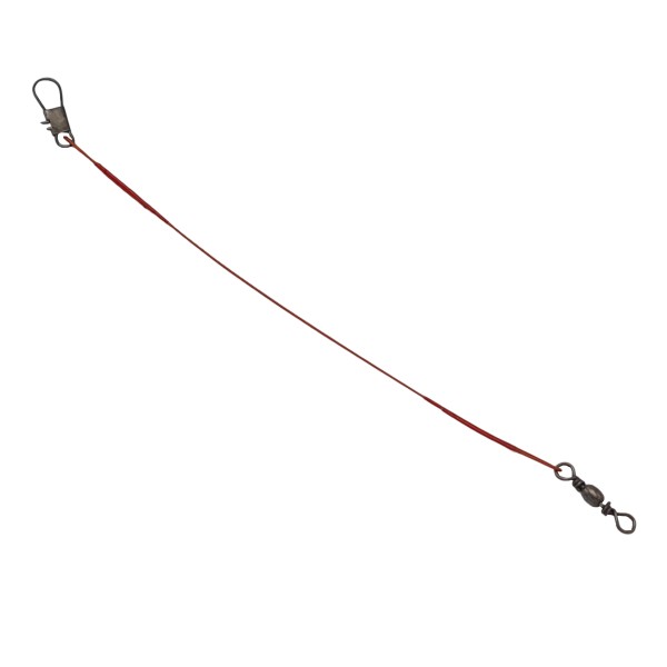Struna din otel pentru pescuit, 15 cm, culoare rosu, set de 5 bucati